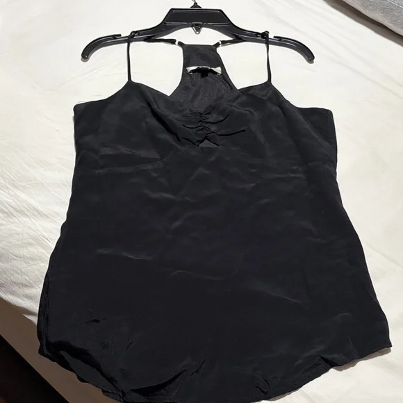 Lavender Brown - Black Silk Mix Top (with peephole)